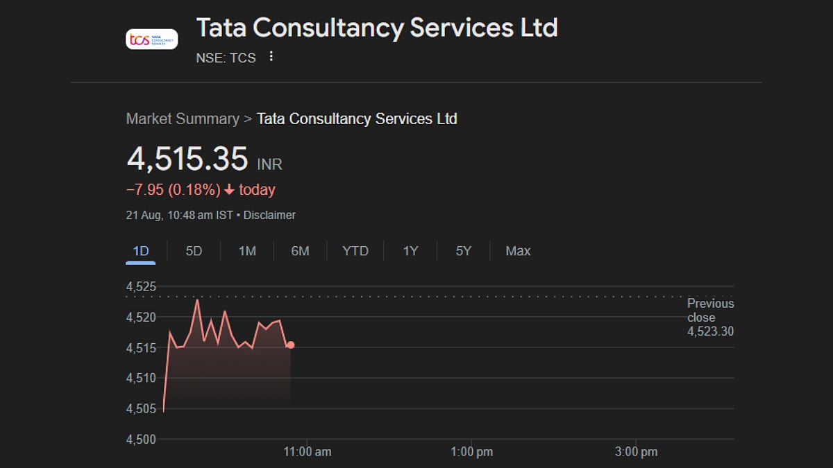 TCS Stocks in Red